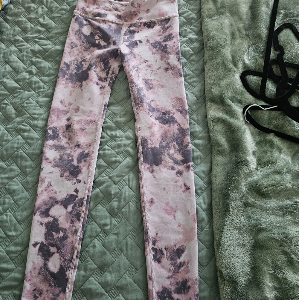 Athleta Girl High Rise Chit Chat Leggings - Pink and Black Size 7/8